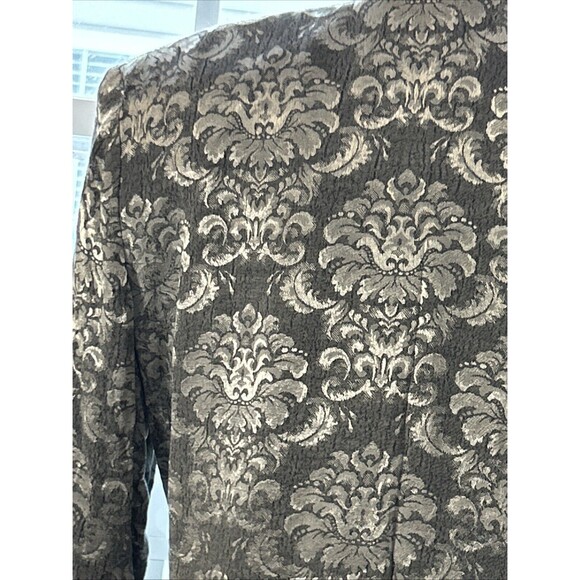 RJ Stevens Carol Escritor VTG silver gray Nehru shirt jacket mandarin collar 8 - Picture 6 of 10